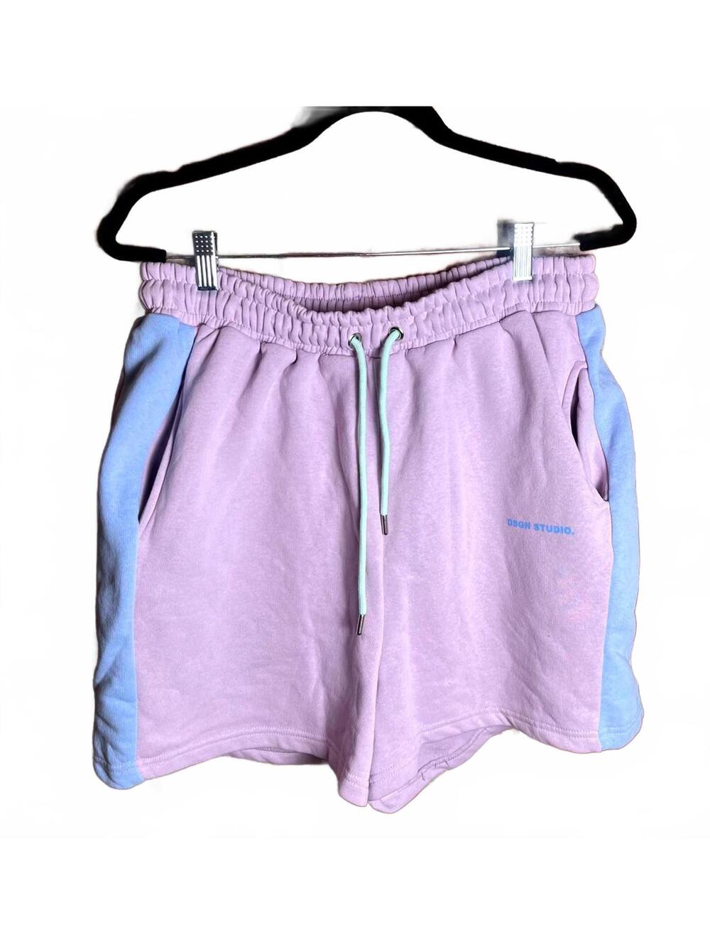 boohooMAN Men's Casual Shorts XL Purple with Blue Side Panels